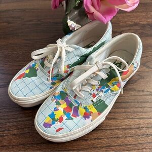 Vans Save Our Planet X Era world map sneakers, size 7W/5.5M